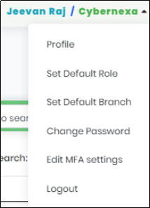 User Profile Menu CyLock